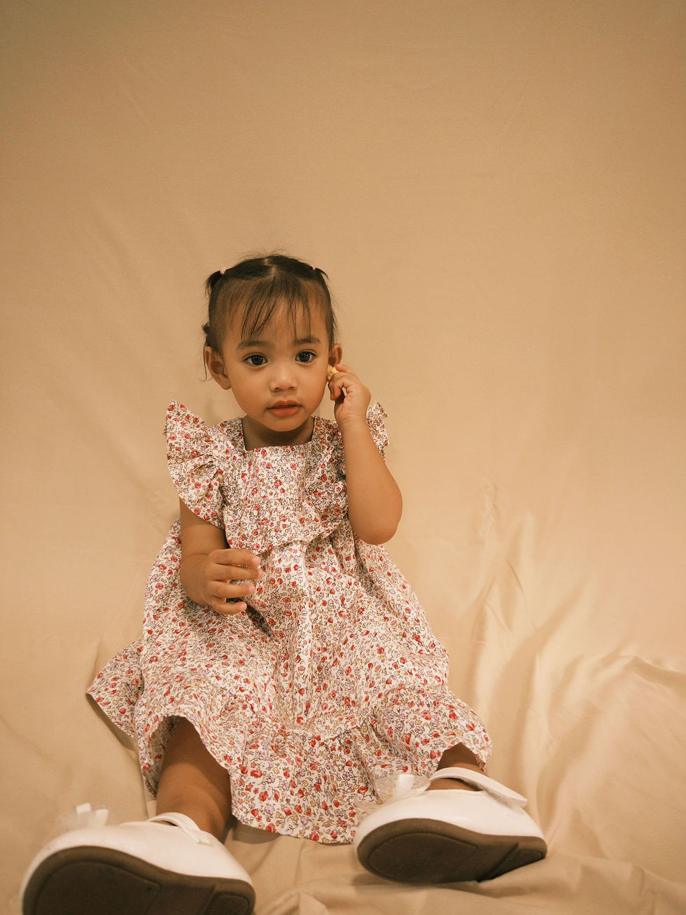 Thumbnail: Printed Ruffles Cotton Dress