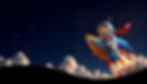 Astrounauta em seu foguete