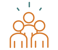 Illustration of three people representing community