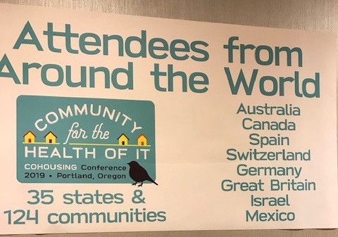Banner at the conference welcoming people from 35 states as well as 8 other countries.