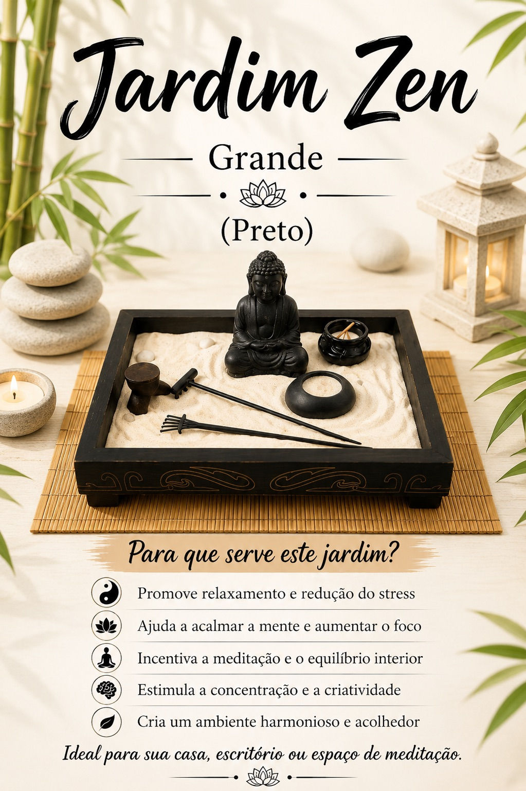 Jardim Zen Grande (preto)