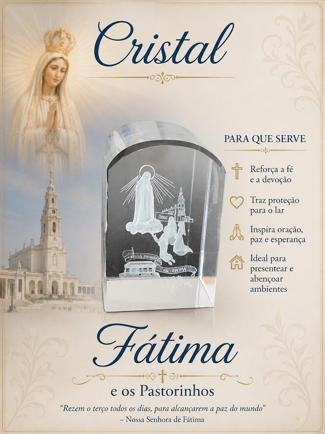 Cristal ref.: 4825 - Fatima e Pastorinhos