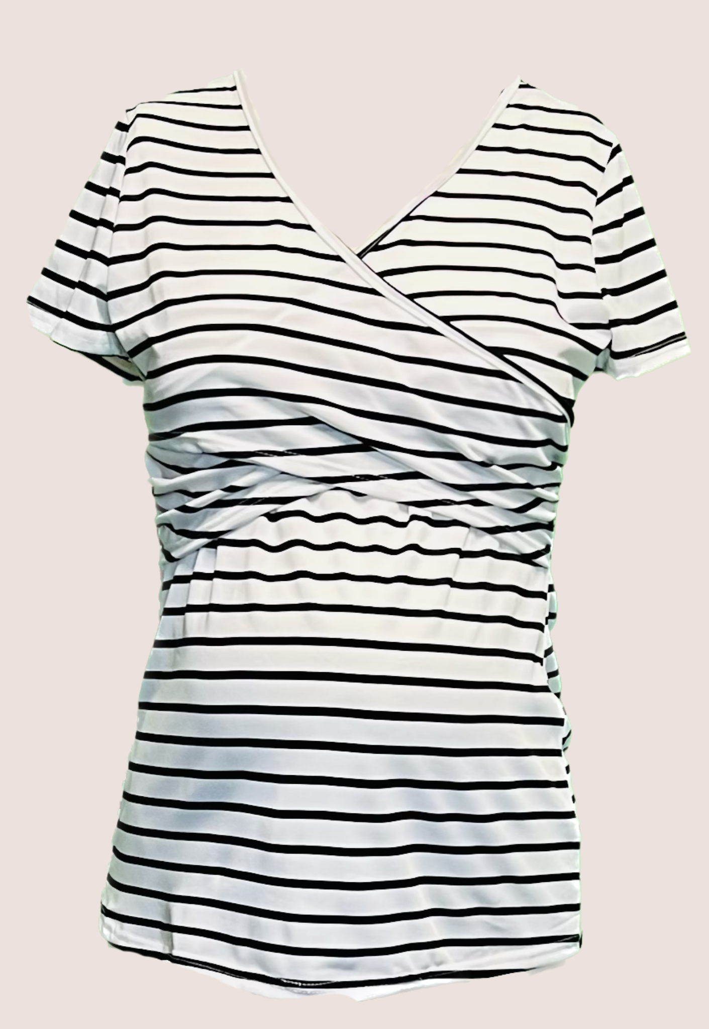 Short Sleeve Round Neck Nursing Blouse