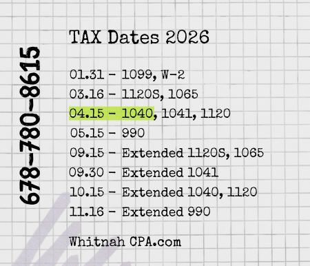 Important Tax Deadlines 2026