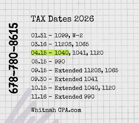 Important Tax Deadlines 2026