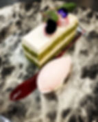 抹茶とホワイトチョコレートのケーキ