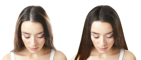 Beautiful young woman before and after p