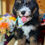 Thumbnail: SOLD- Leaf - green collar male, F1 moyen bernedoodle