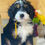 Thumbnail: SOLD - Riley - yellow collar female, F1 miniature bernedoodle