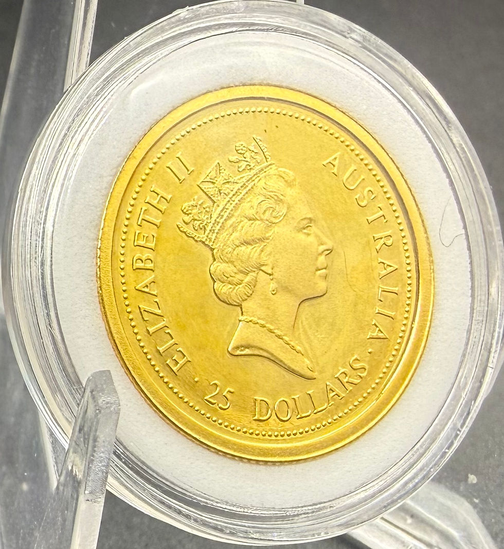 Thumbnail: 1998 Perth mint lunar series 1 year of the tiger 1/4 oz gold coin- Rare!