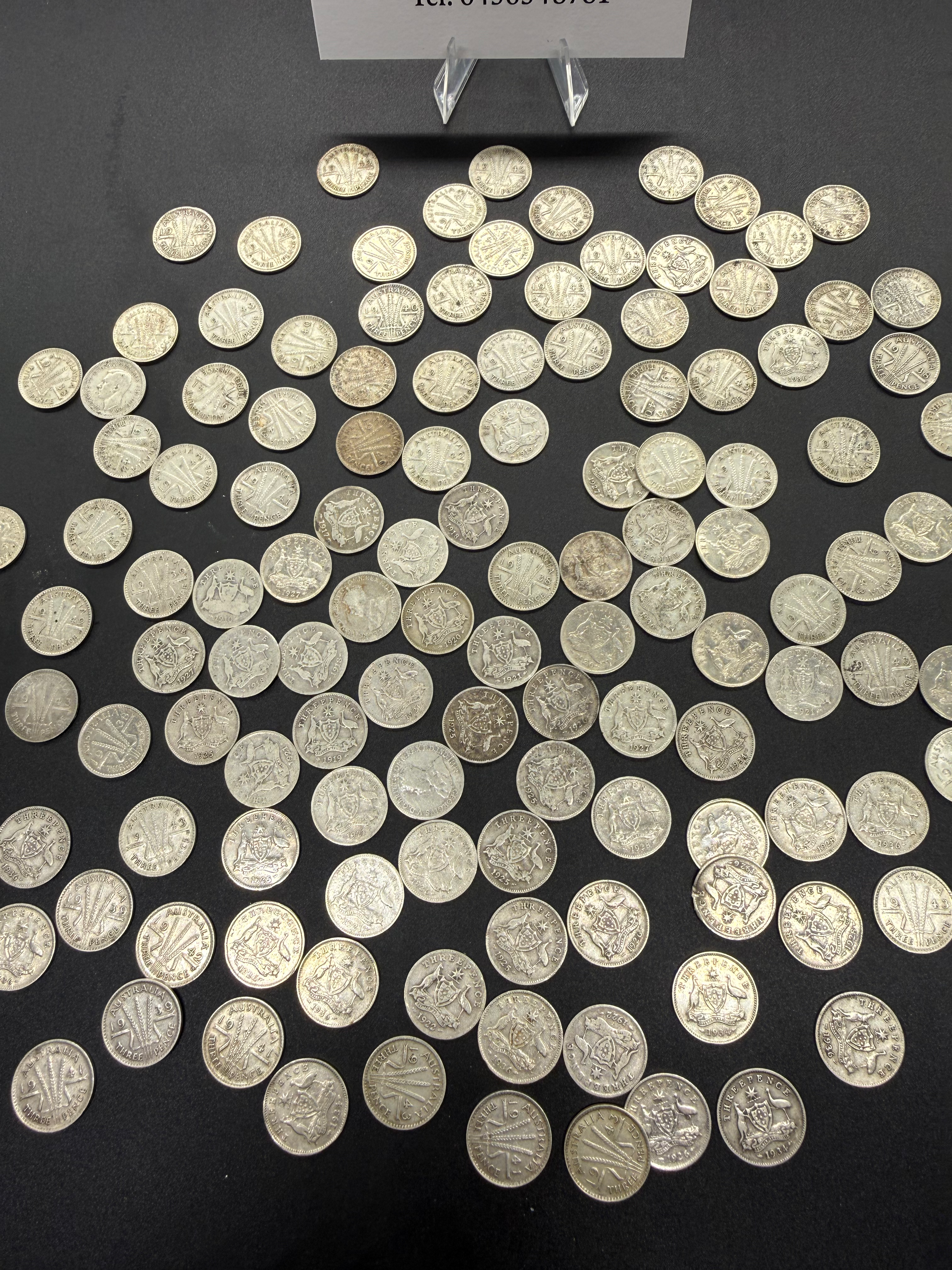 15X pre 1945 Australian threepences