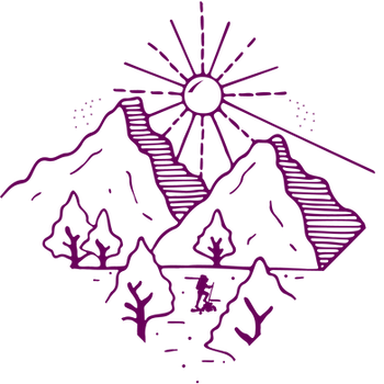Mountain with sun
