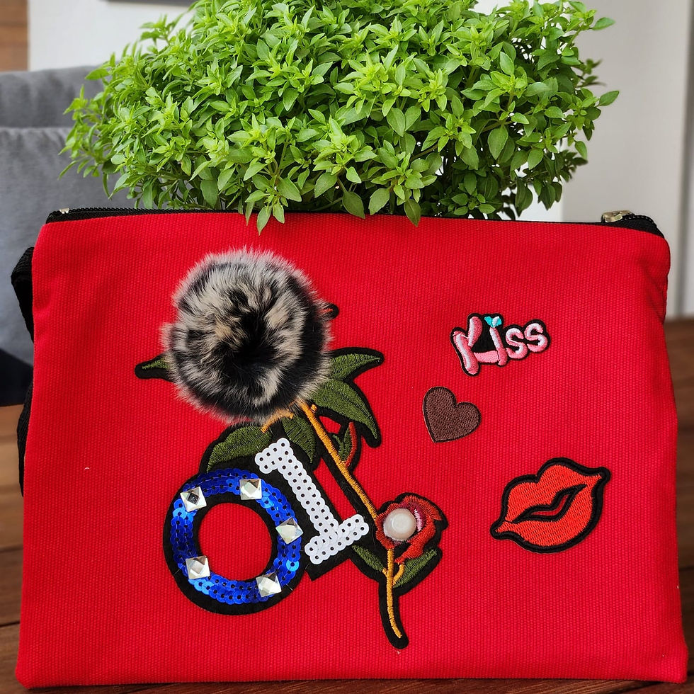 Küçük resim: Özel Tasarım Astarlı Clutch Bez Nakış ve Armalı Portföy El Makyaj Plaj Çantası