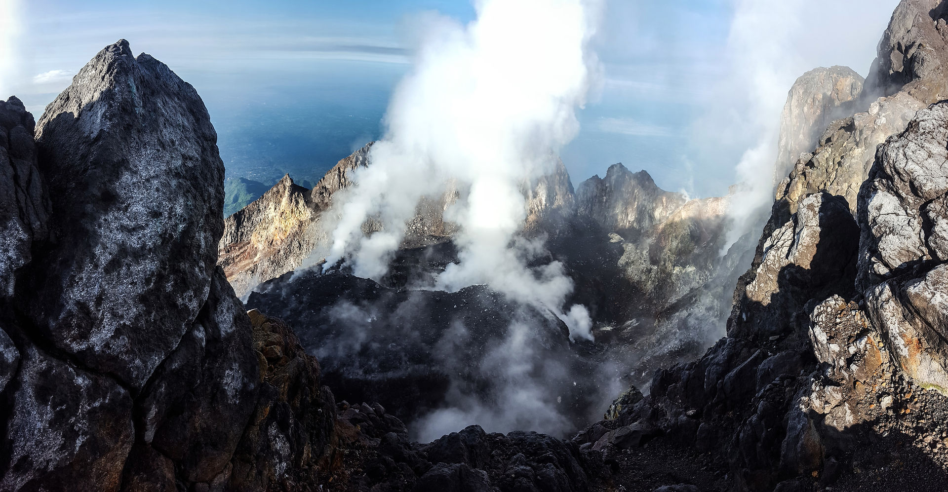A view into the crater.