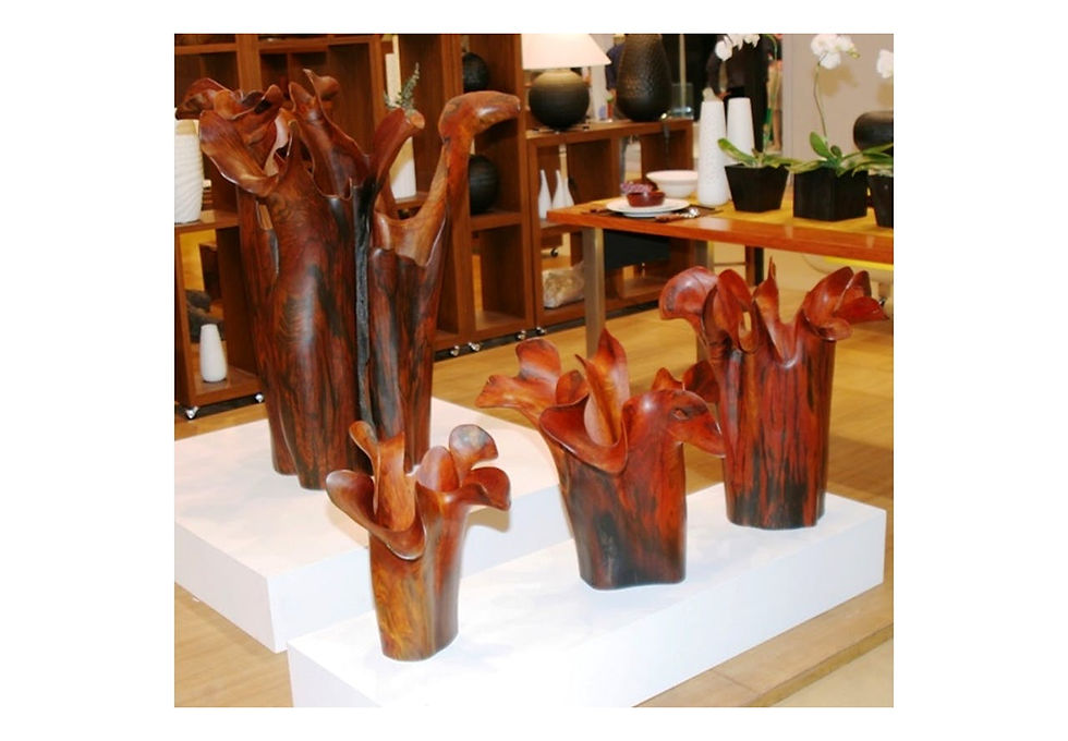 Thumbnail: Rosewood Oversize Flute Vase, One of a Kind