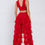 Thumbnail: 31029 RED TIERED TULLE PANTS RED/BLACK/MAGENTA/GREEN