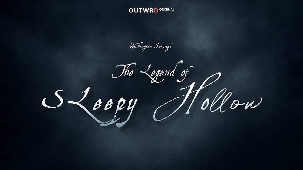 A dark cloud with the words 'the legend of sleepy hollow'