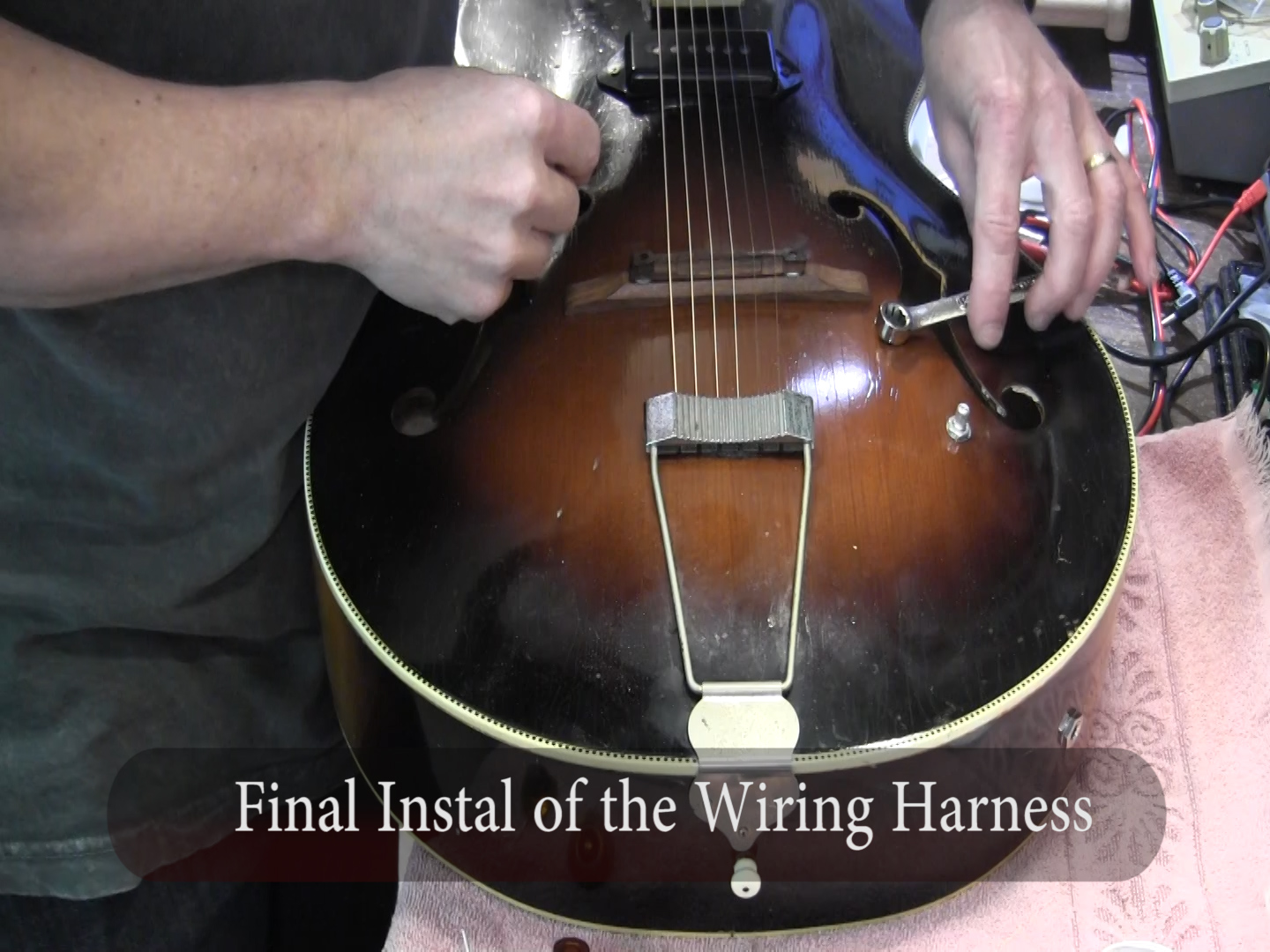 Install pickup in vintage kay silvertone arline archtop f-hole Install pickup in vintage kay silvertone arline archtop f-hole