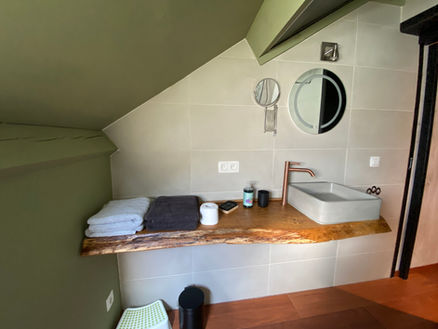 Privébadkamer en airconditioning in Gîte Le Chasselet