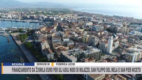 FINANZIAMENTO DA 230 MILA EURO PER GLI ASILI NIDO DI MILAZZO, SAN FILIPPO DEL MELA E SAN PIER NICETO