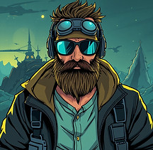 valiant rugged sysadmin cybersecurity bearded cyberpunk man With each obstacle, he crafted