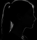 Silhouette of teen girl