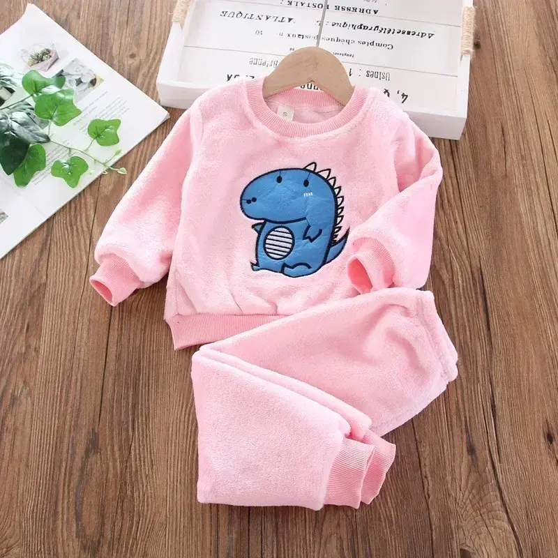 Thumbnail: Children's Pajama Sets Bear Tops + Pants 2Pcs Kids Pajamas Winter Girl Clothing 