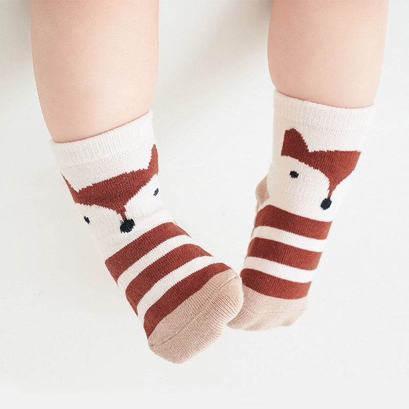 Thumbnail: 5 Pairs Kids Non-Slip Socks Cute Cartoon Pattern Baby Boys Girls Floor Socks Com
