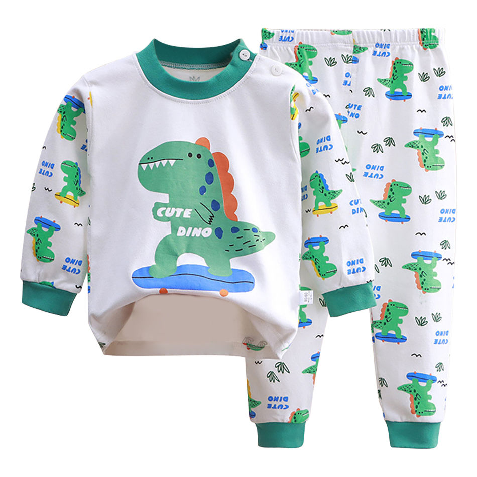 Thumbnail: Cartoon Unicorn Animal Sleepwear Children Pajamas Sets Unisex Kids Autumn Clothi