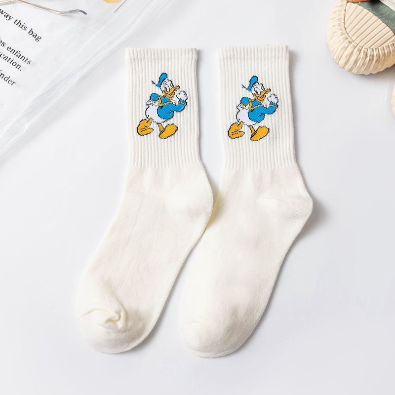 Thumbnail: Anime Sport Socks Cute Mickey Mouse Donald Duck Daisy Cartoon Mid-tube Socks Com