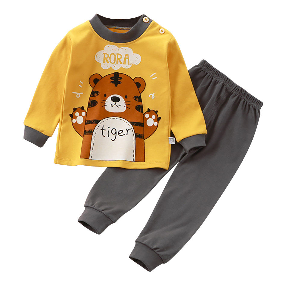 Thumbnail: Cartoon Unicorn Animal Sleepwear Children Pajamas Sets Unisex Kids Autumn Clothi