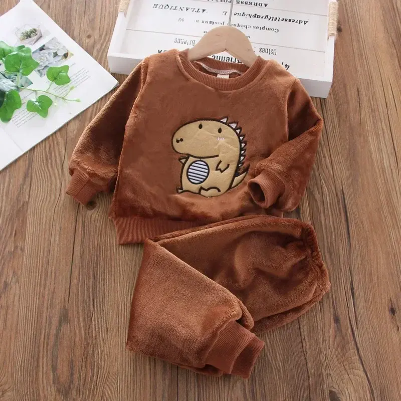 Thumbnail: Children's Pajama Sets Bear Tops + Pants 2Pcs Kids Pajamas Winter Girl Clothing 