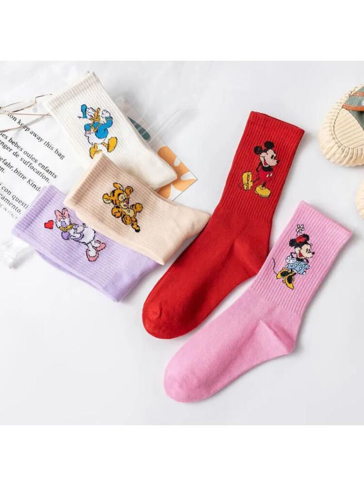 Thumbnail: Anime Sport Socks Cute Mickey Mouse Donald Duck Daisy Cartoon Mid-tube Socks Com