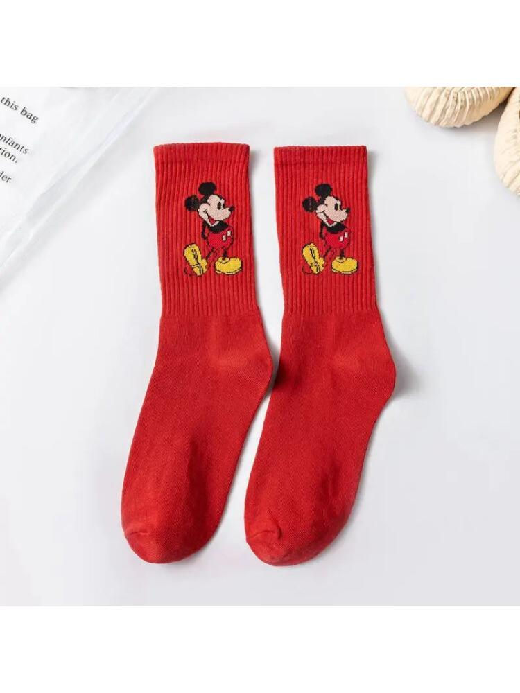 Thumbnail: Anime Sport Socks Cute Mickey Mouse Donald Duck Daisy Cartoon Mid-tube Socks Com