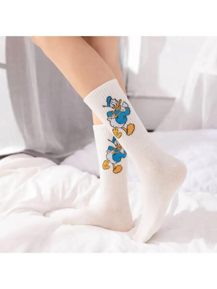 Thumbnail: Anime Sport Socks Cute Mickey Mouse Donald Duck Daisy Cartoon Mid-tube Socks Com