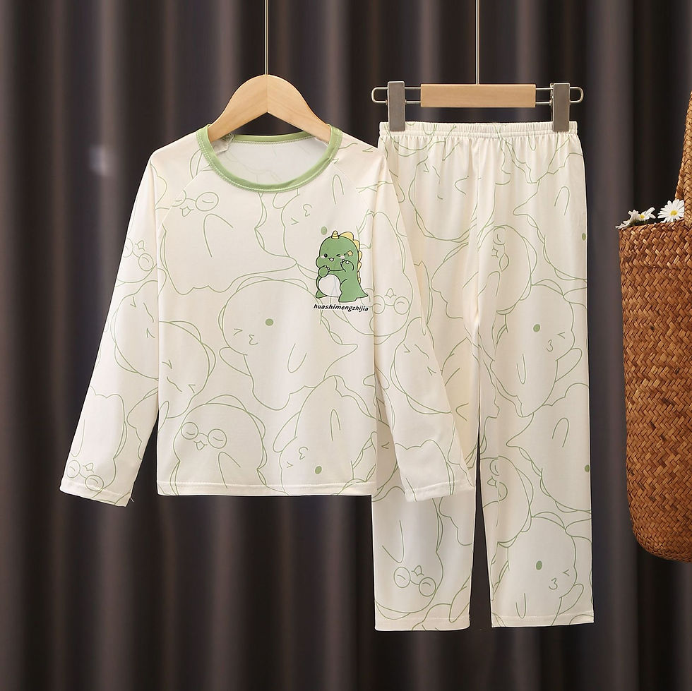 Thumbnail: Girls Pajamas Spring Autumn Children Pajamas Long Sleeve Cartoon Kids Sleepwear 