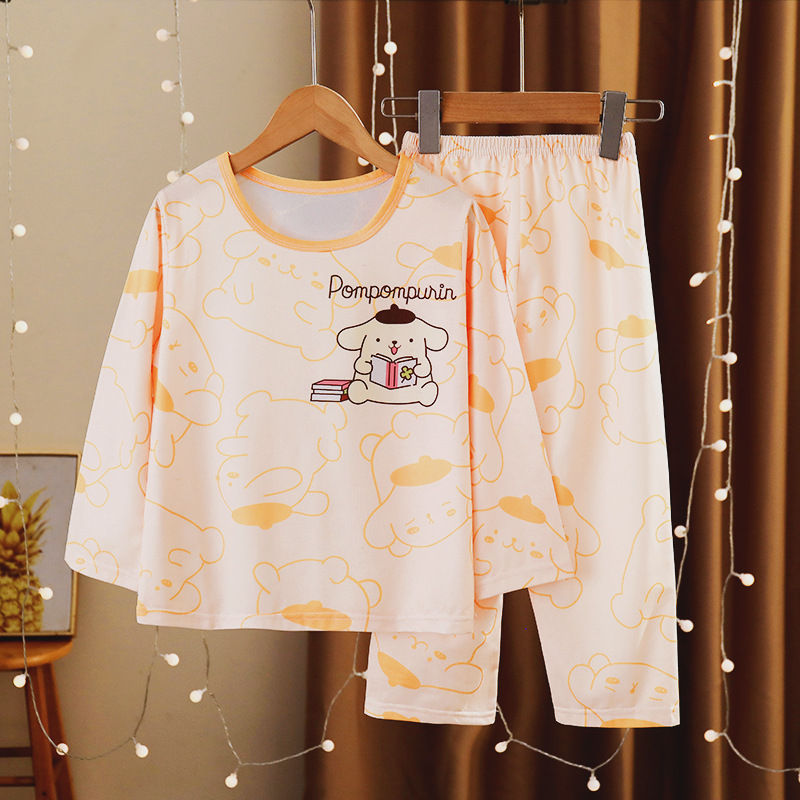 Thumbnail: Girls Pajamas Spring Autumn Children Pajamas Long Sleeve Cartoon Kids Sleepwear 