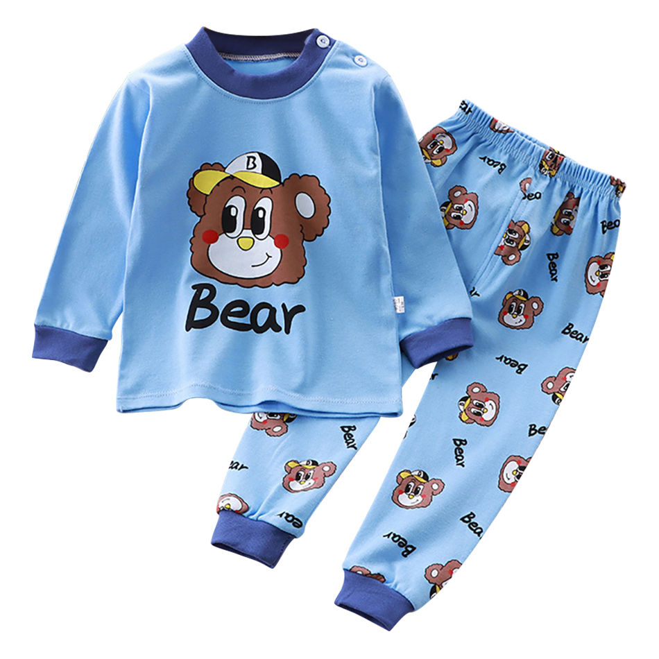 Thumbnail: Cartoon Unicorn Animal Sleepwear Children Pajamas Sets Unisex Kids Autumn Clothi