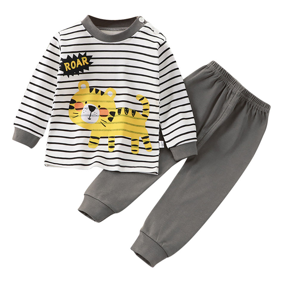 Thumbnail: Cartoon Unicorn Animal Sleepwear Children Pajamas Sets Unisex Kids Autumn Clothi