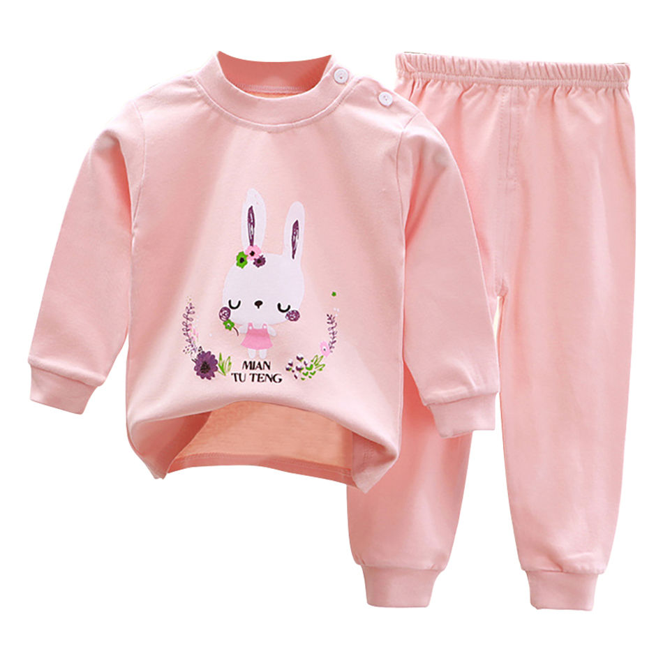 Thumbnail: Cartoon Unicorn Animal Sleepwear Children Pajamas Sets Unisex Kids Autumn Clothi