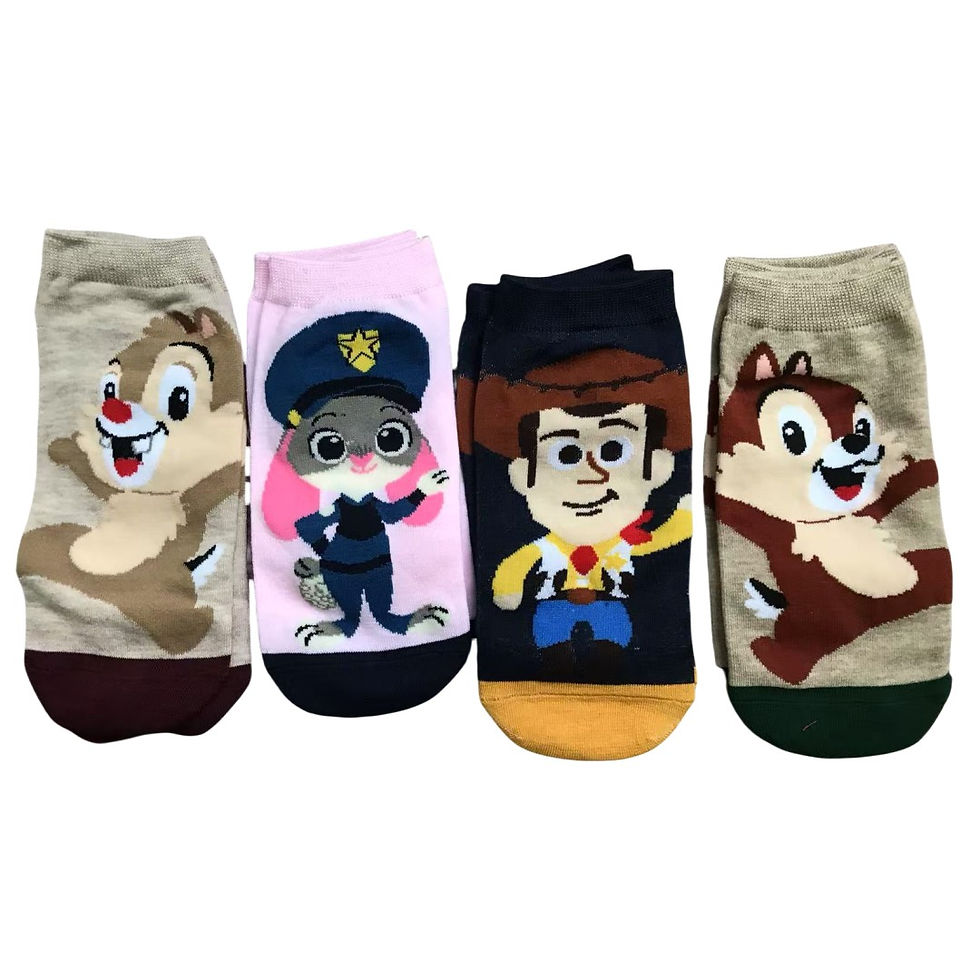 Thumbnail: Disney Cartoon Boat Socks for Teens Bright Color Summer Socks Size 22-24cm Suita