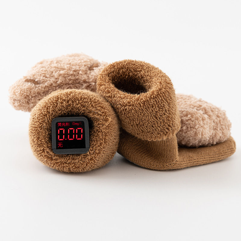 Thumbnail: New Cute Cartoon Bear Baby Socks For Boys Girls Winter Soft Cotton Anti Slip Sol