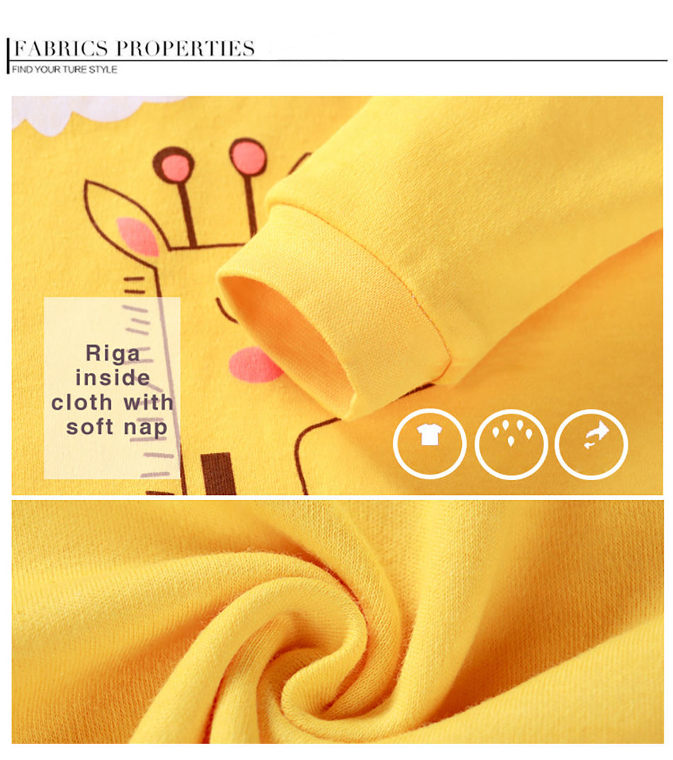Thumbnail: Cartoon Unicorn Animal Sleepwear Children Pajamas Sets Unisex Kids Autumn Clothi