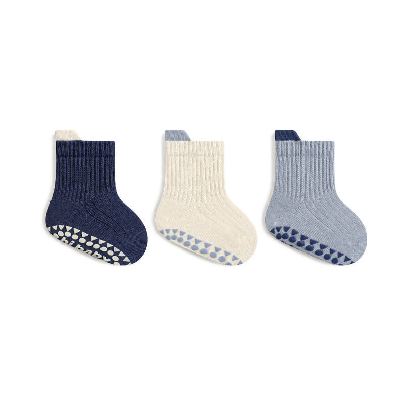 Thumbnail: 3 Pairs Kids Cotton Socks Boys and Girls Cute Comfy Breathable Baby Non-slip Flo