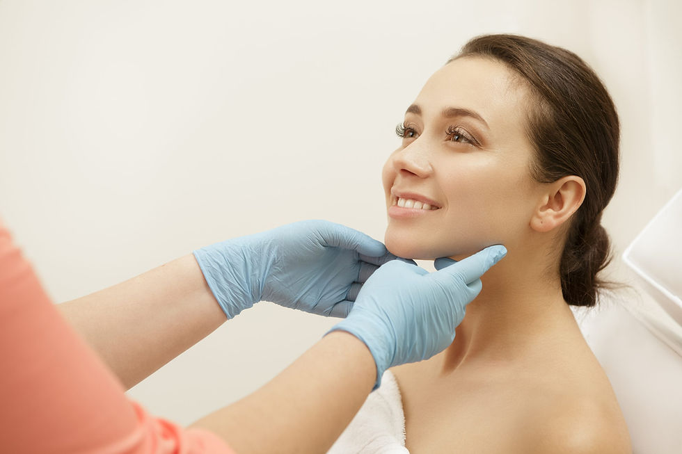 Woman getting a skin consultation