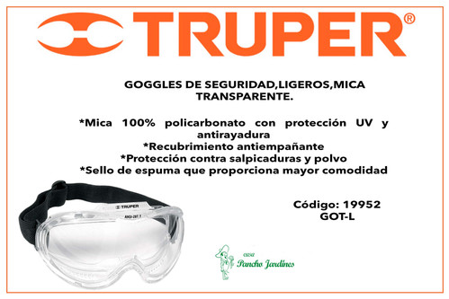 Safety Goggles Truper 14214 Precio Lentes De 14301 Truper Lentes