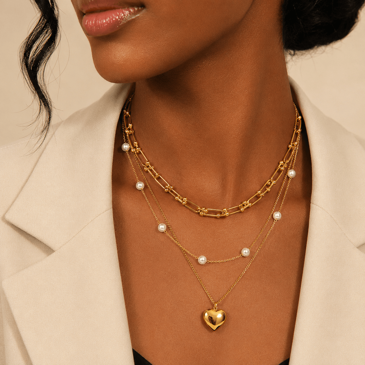 Aurélle™ Heart of Grace Layered Necklace
