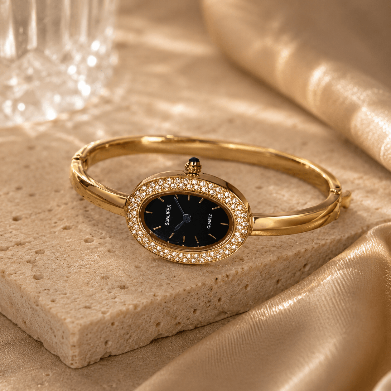 Aurélle Crystal Noir Watch