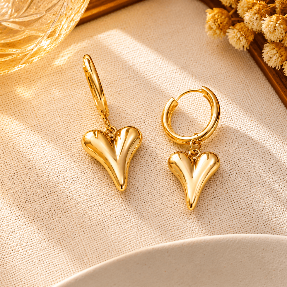 Aurélle Amora Heart Hoops