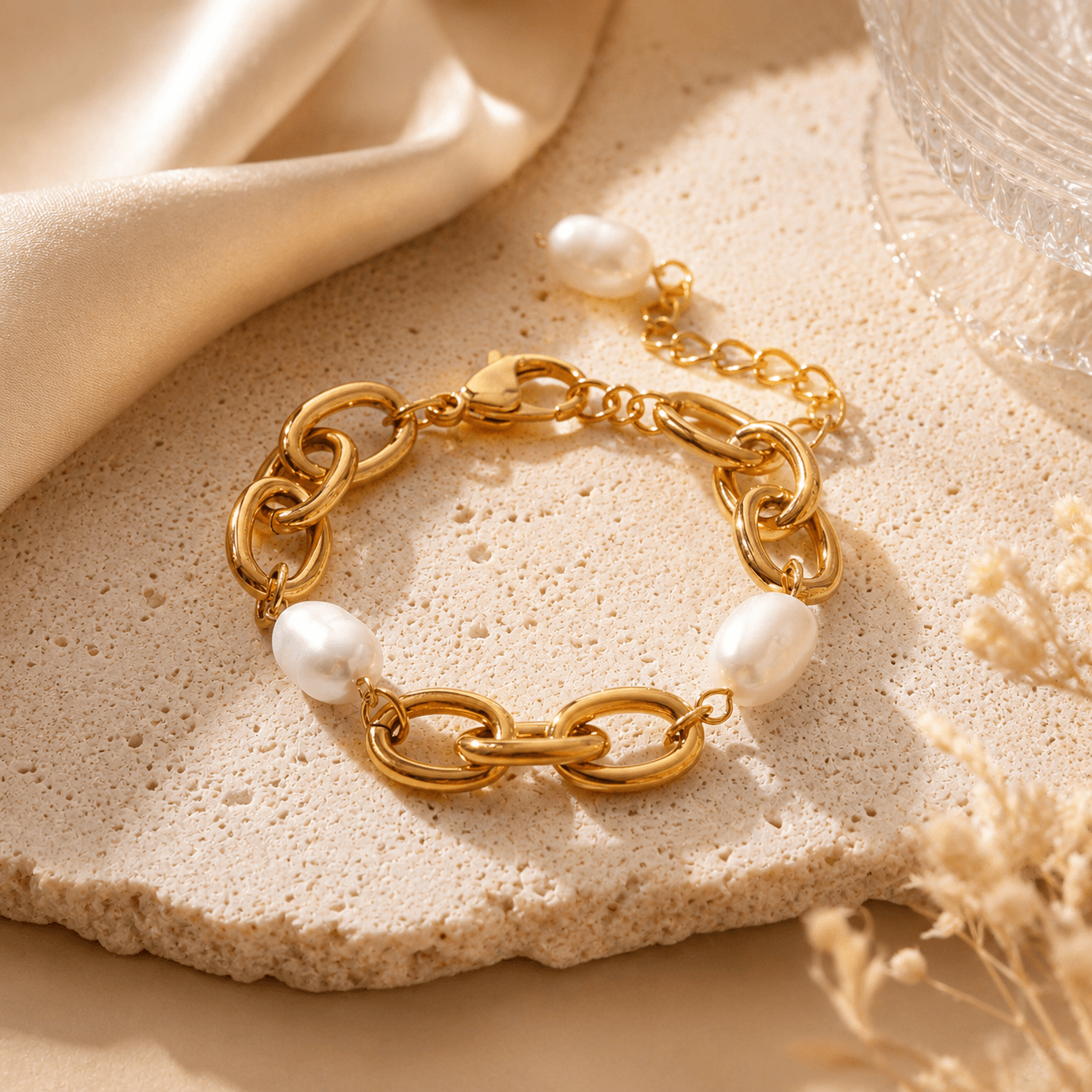 Aurélle™ Riviera Pearl Link Bracelet